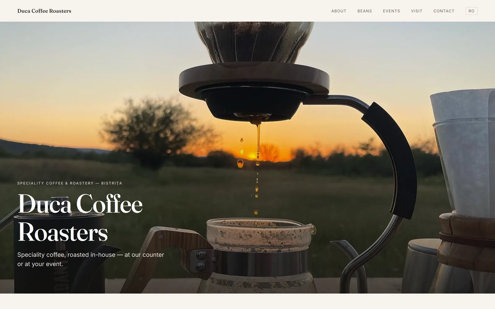 Captură din site-ul Duca Coffee Roasters