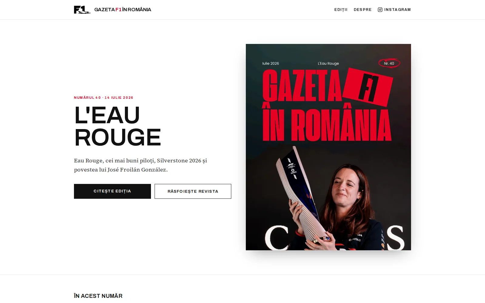 Captură din site-ul Gazeta F1 în România